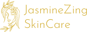 A green background with yellow letters that say jasmine skin care.